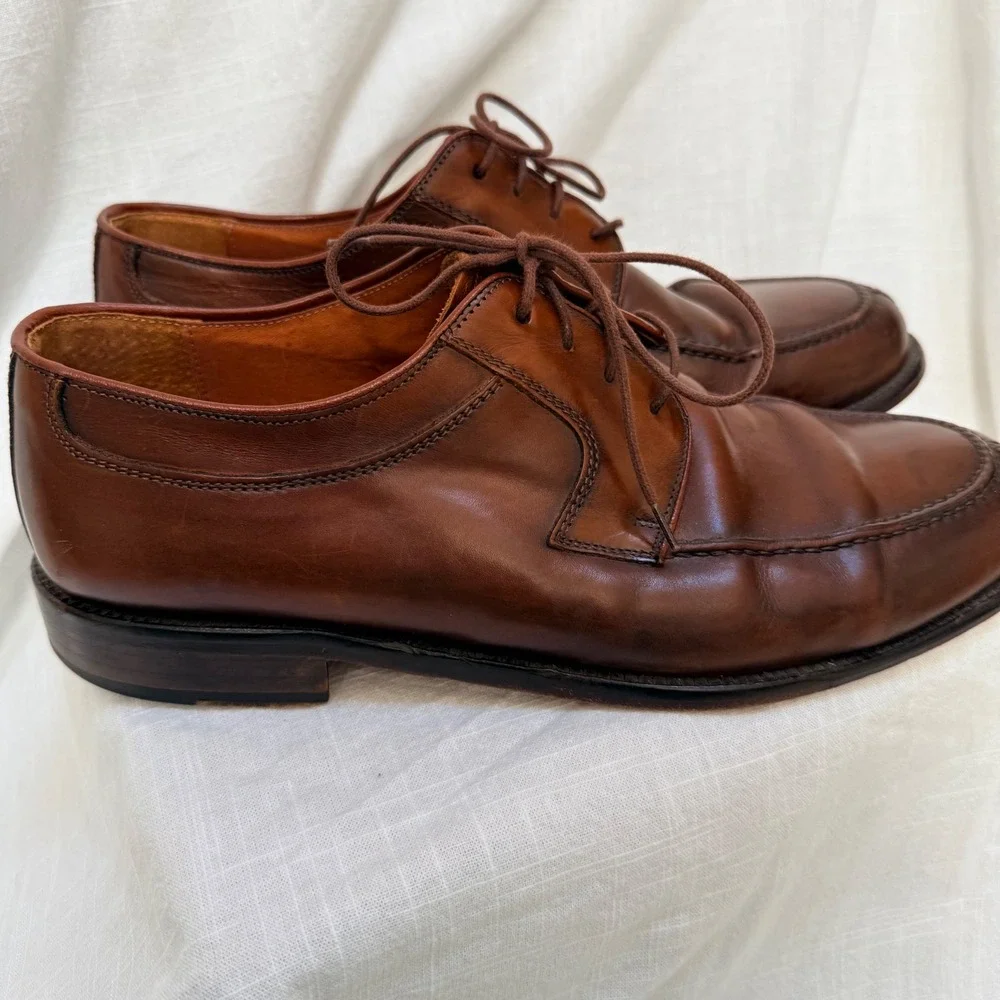 Sandro Moscoloni Split Toe Oxford 9.5 Brown Leather Dress Shoes SANTO-GLD-SY